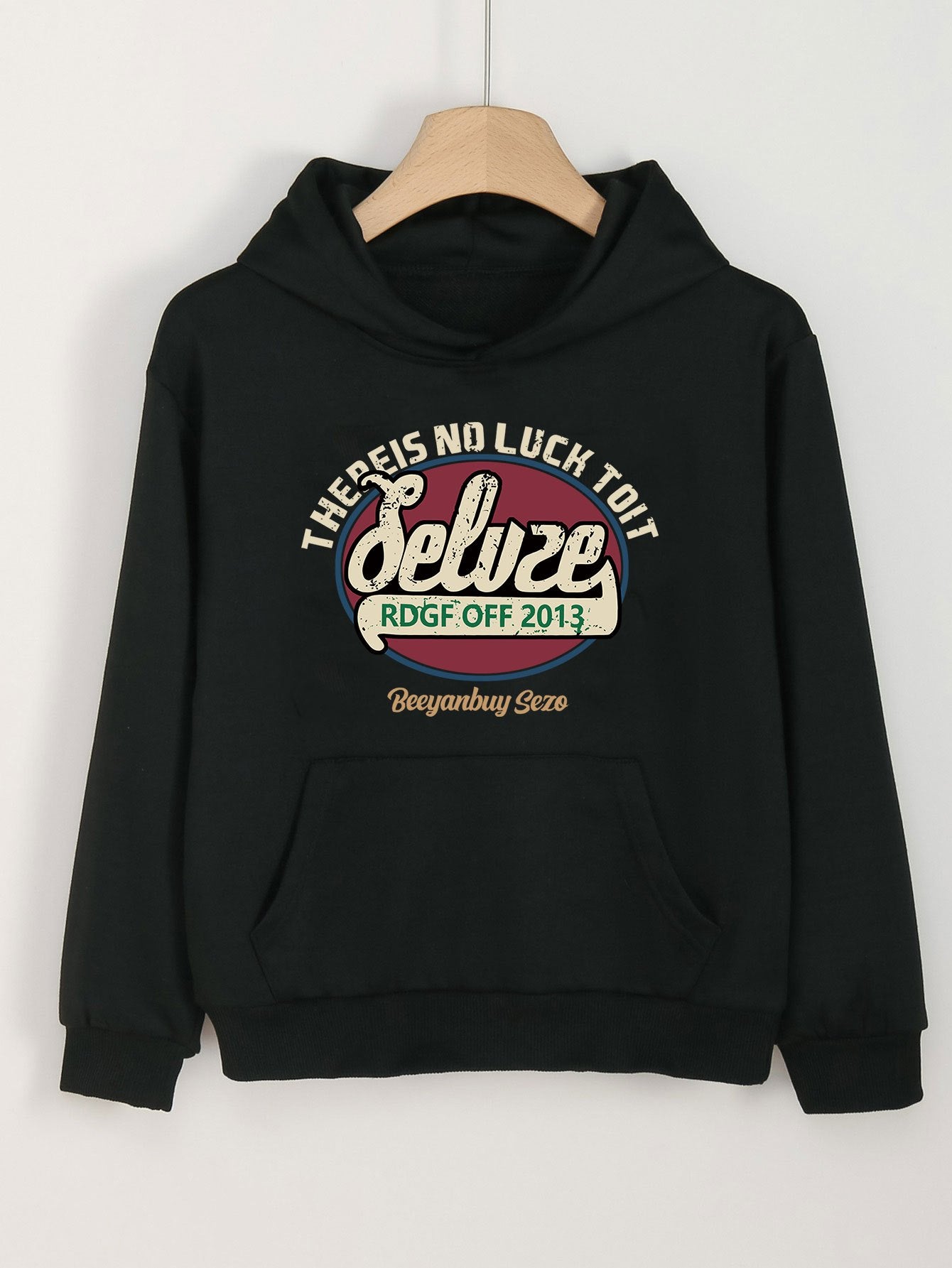 Vintage Letter Graphic Hoodie Girls Sweatshirt Pocket Sports Gift