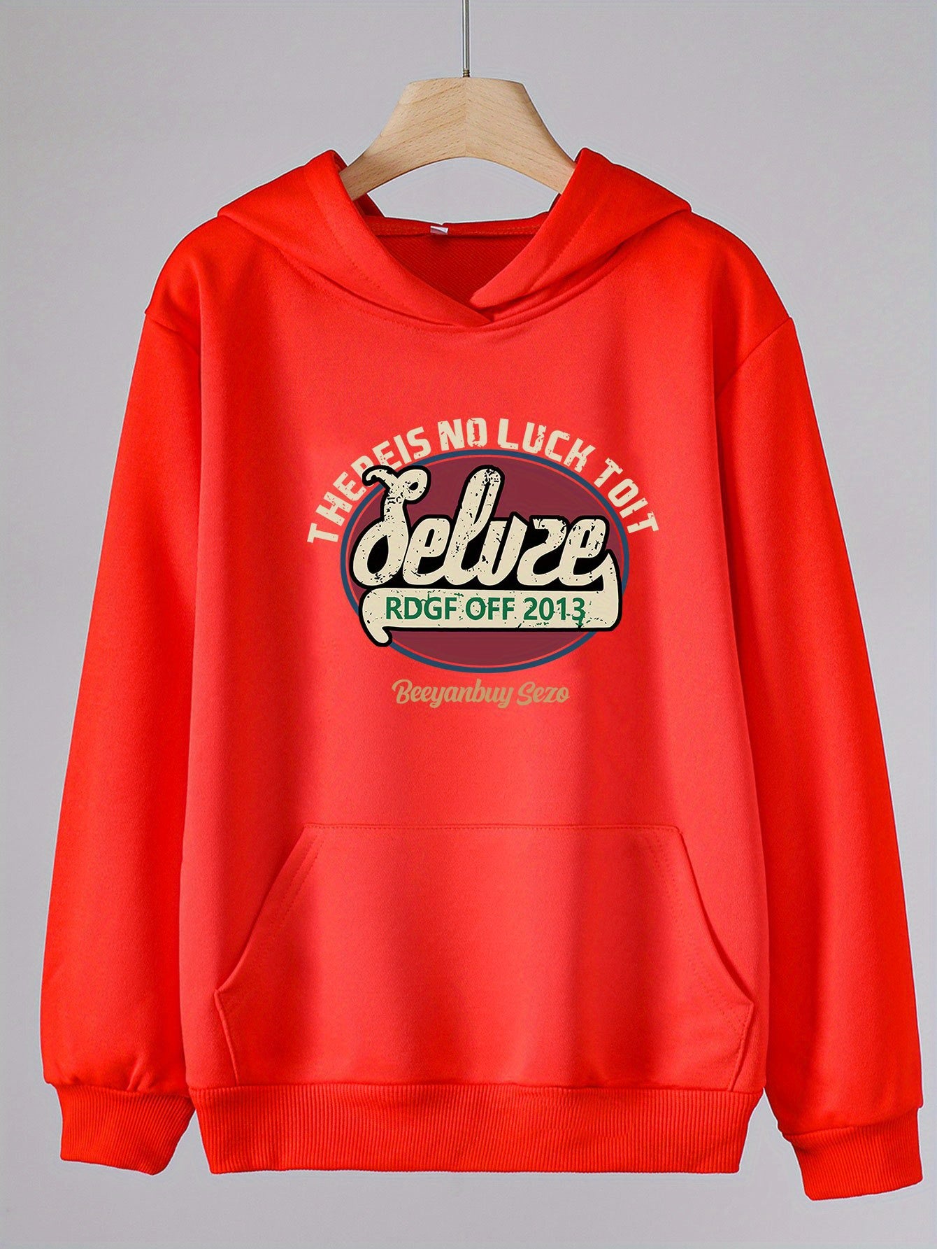 Vintage Letter Graphic Hoodie Girls Sweatshirt Pocket Sports Gift