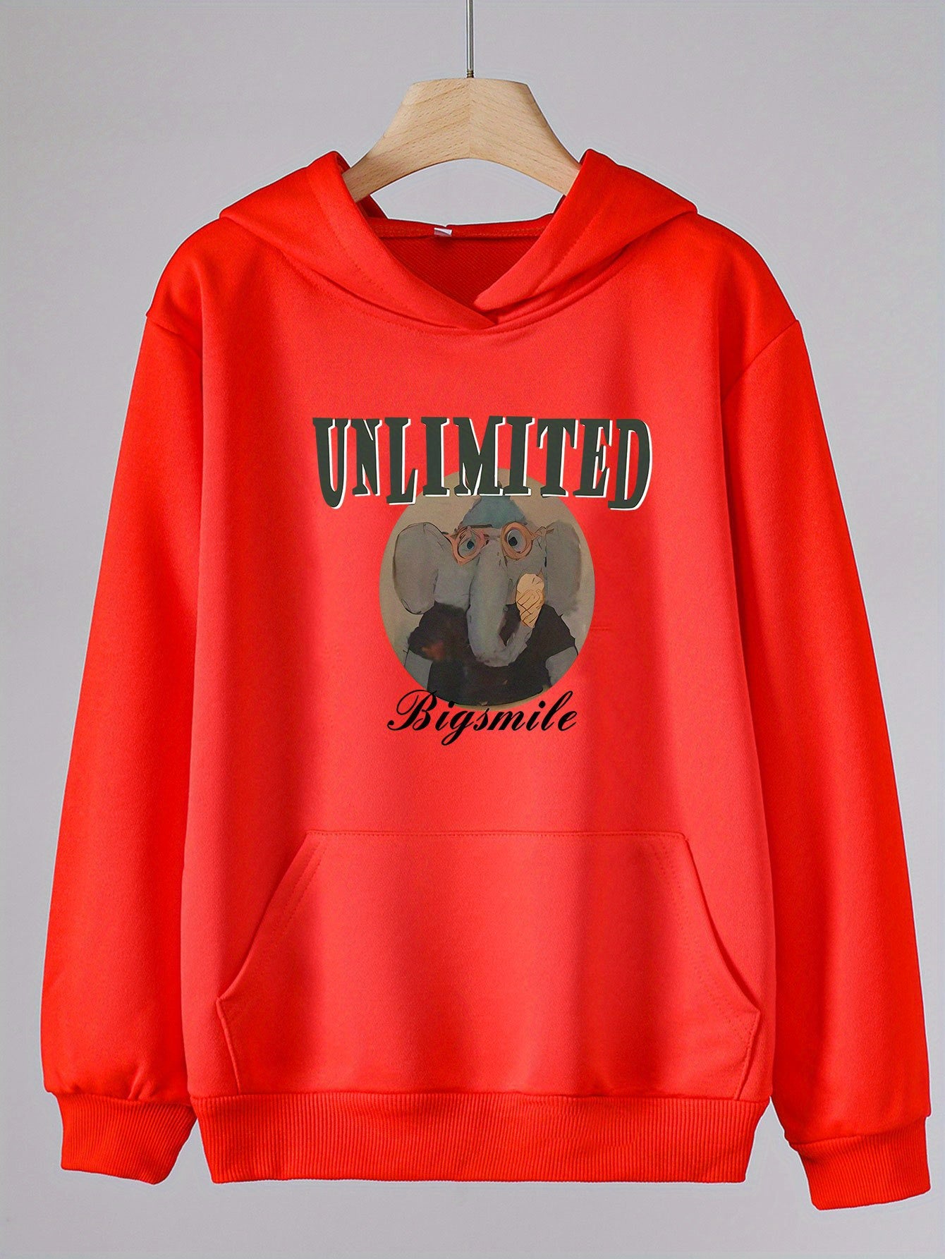 Elephant Boy Graphic Hoodies Girls Comfy Hooded Sweatshirt With Pocket