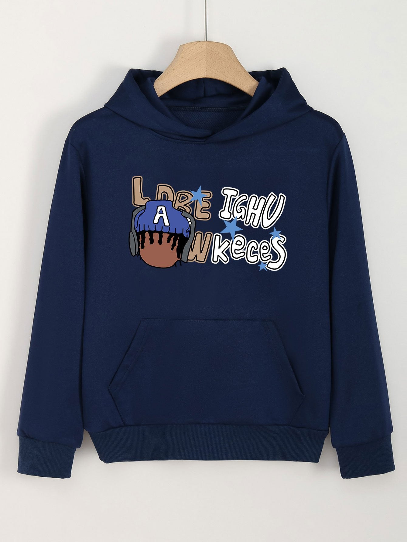 Headphone Man Graphic Hoodies Girls Comfy Hooded Sweatshirt With Pocket