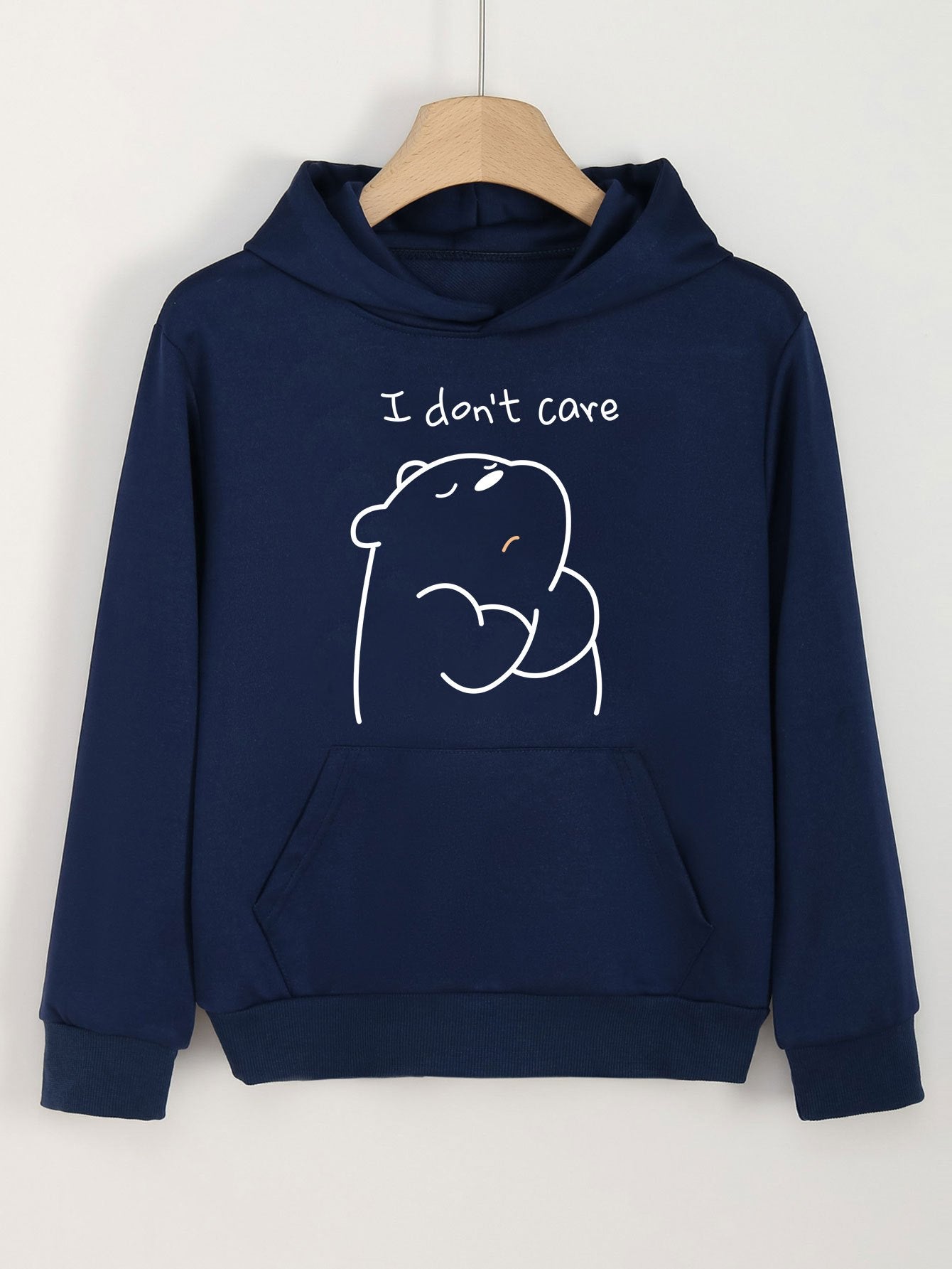 Print Bear Graphic Hoodie Girls Comfy Sweatshirt Spring Fall Christmas Gift