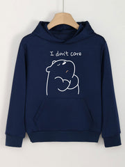 Print Bear Graphic Hoodie Girls Comfy Sweatshirt Spring Fall Christmas Gift
