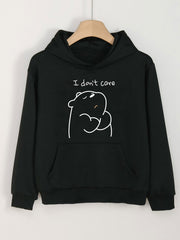 Print Bear Graphic Hoodie Girls Comfy Sweatshirt Spring Fall Christmas Gift