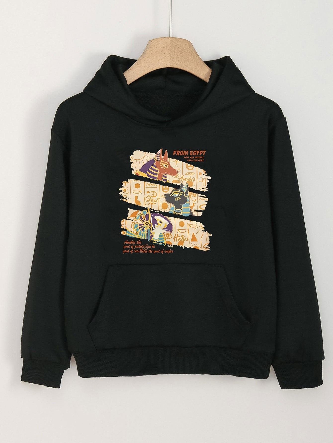 Egyptian Animal Graphic Hoodie Girls Hooded Sweatshirt Spring Fall Sports Gift