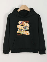 Egyptian Animal Graphic Hoodie Girls Hooded Sweatshirt Spring Fall Sports Gift