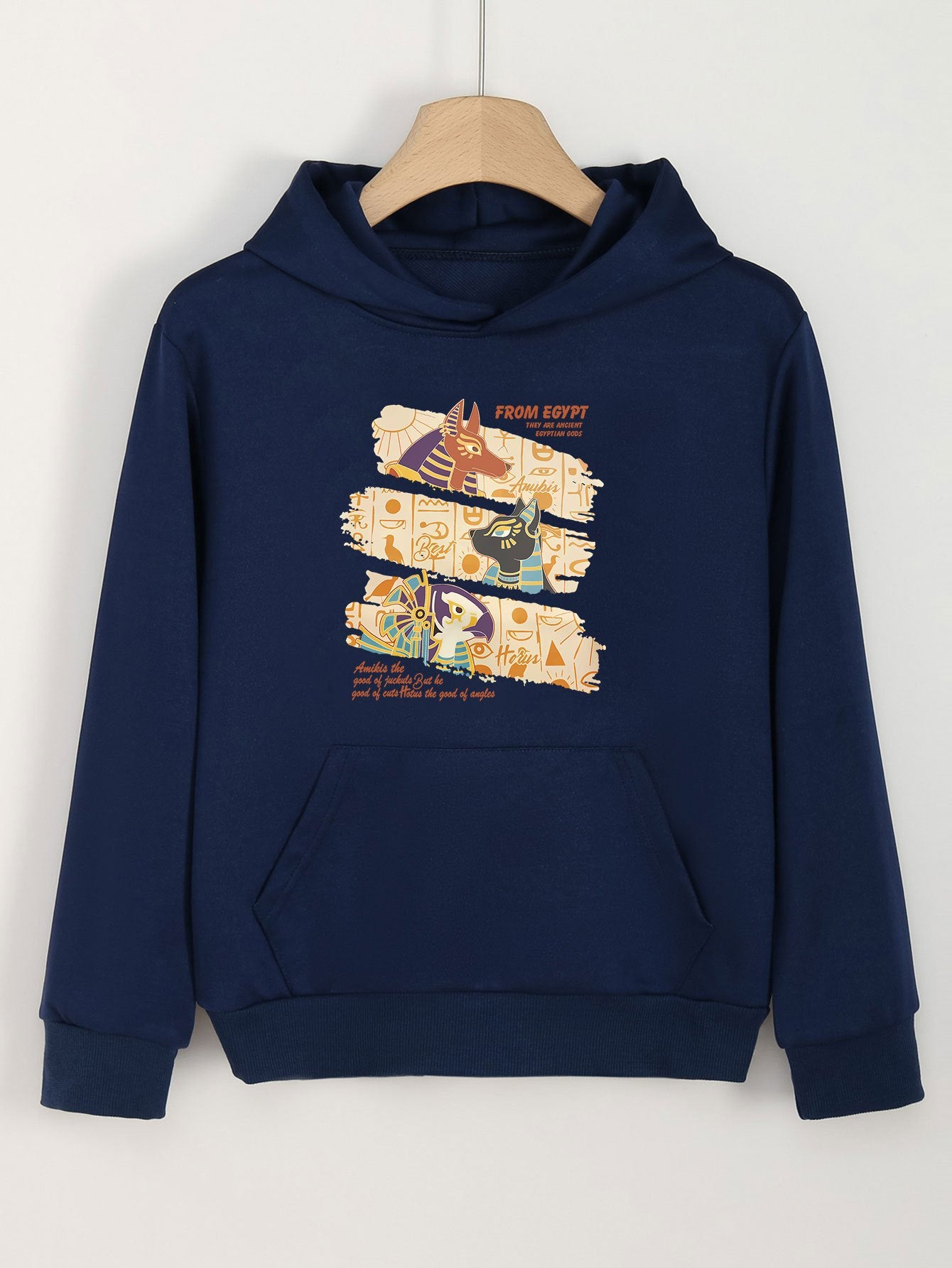 Egyptian Animal Graphic Hoodie Girls Hooded Sweatshirt Spring Fall Sports Gift