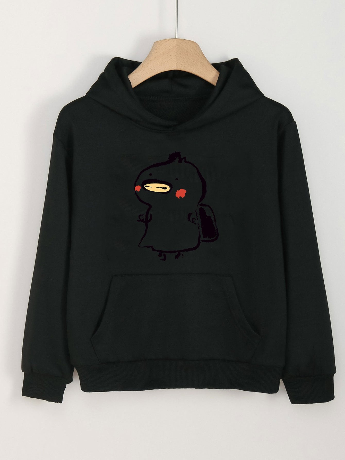 Cartoon Graphic Hoodie Girls Comfy Sweatshirt w/ Pocket