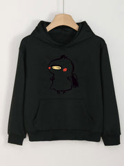 Cartoon Graphic Hoodie Girls Comfy Sweatshirt w/ Pocket