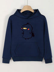 Cartoon Graphic Hoodie Girls Comfy Sweatshirt w/ Pocket