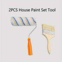 2pcs Latex Paint Roller & Soft Bristle Brush Set