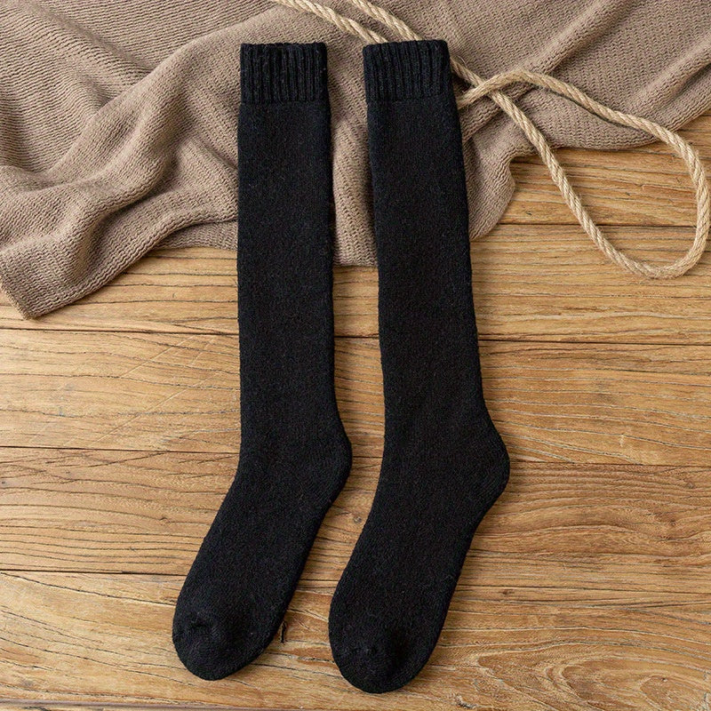Men's Winter Wool Socks Warm Over the Calf Snow Outdoor Velvet Thickened