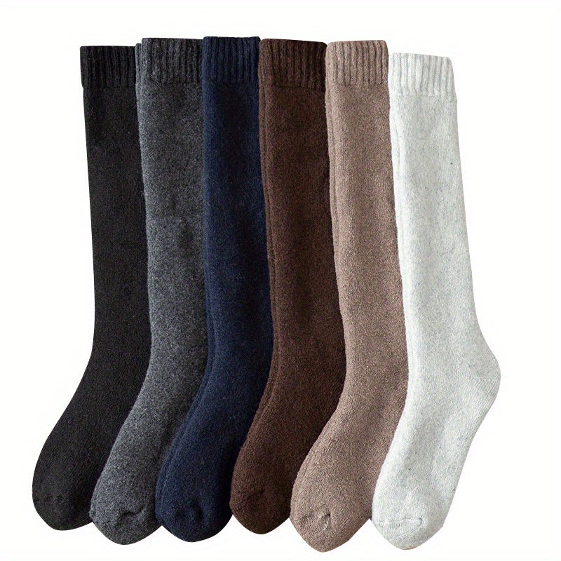 Men's Winter Wool Socks Warm Over the Calf Snow Outdoor Velvet Thickened