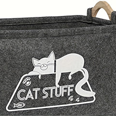 Foldable Storage Basket for Pet Toys Felt Organizer with Handle
