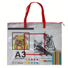 Art Portfolio Bag Poster Storage Bag with Handle Zipper