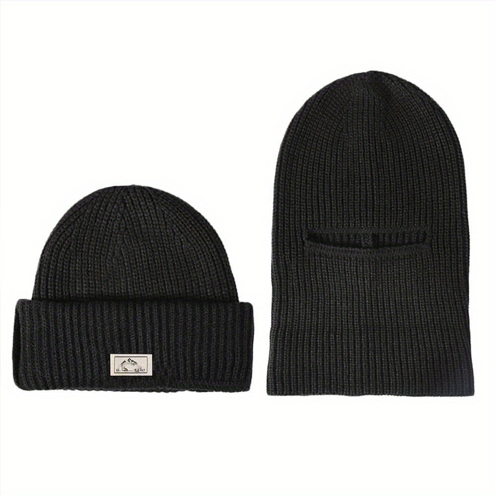 Windproof Beanie Hat and Balaclava Face Mask 2-in-1 Ski Mask
