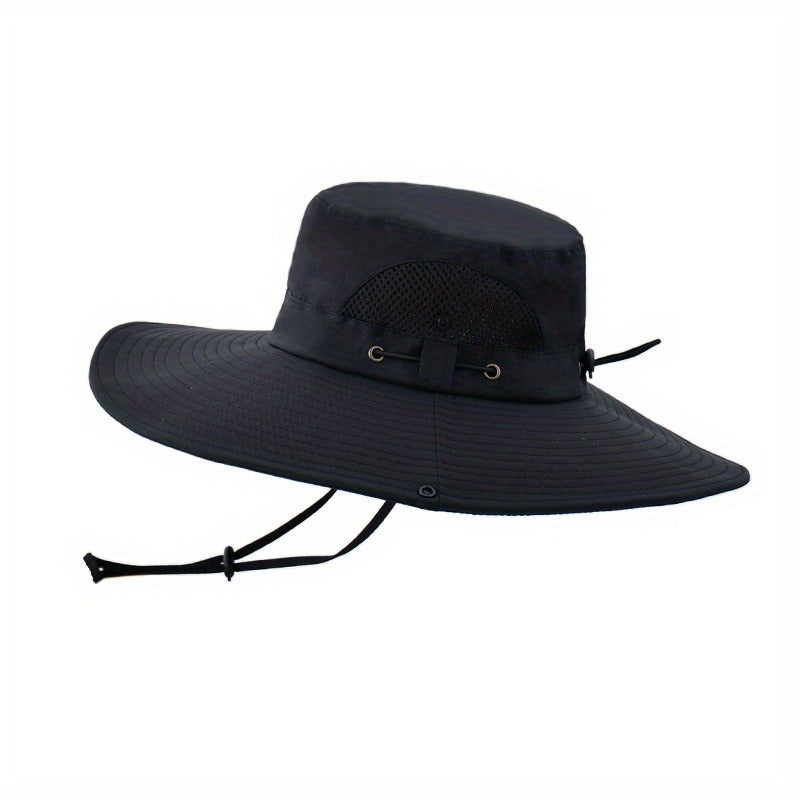 Summer Wide Brim Bucket Hat Breathable Sun Hat for Outdoor Fishing