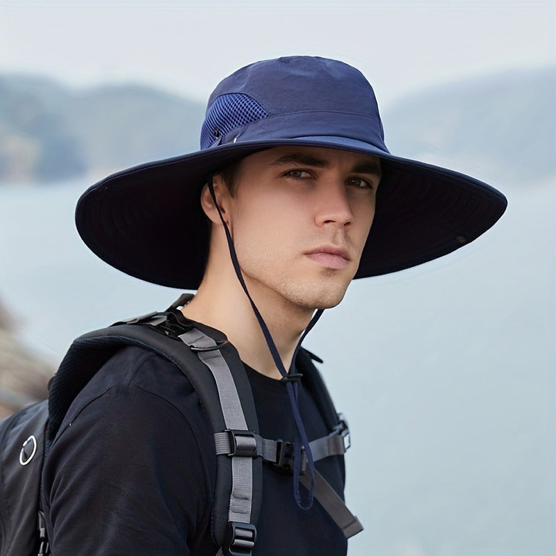 Summer Wide Brim Bucket Hat Breathable Sun Hat for Outdoor Fishing