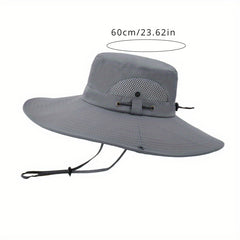 Summer Wide Brim Bucket Hat Breathable Sun Hat for Outdoor Fishing