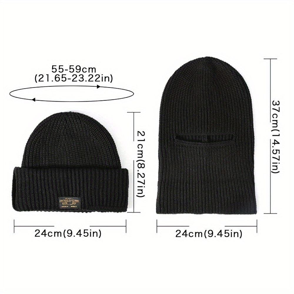 Windproof Balaclava Beanie Hat with Full Face Mask
