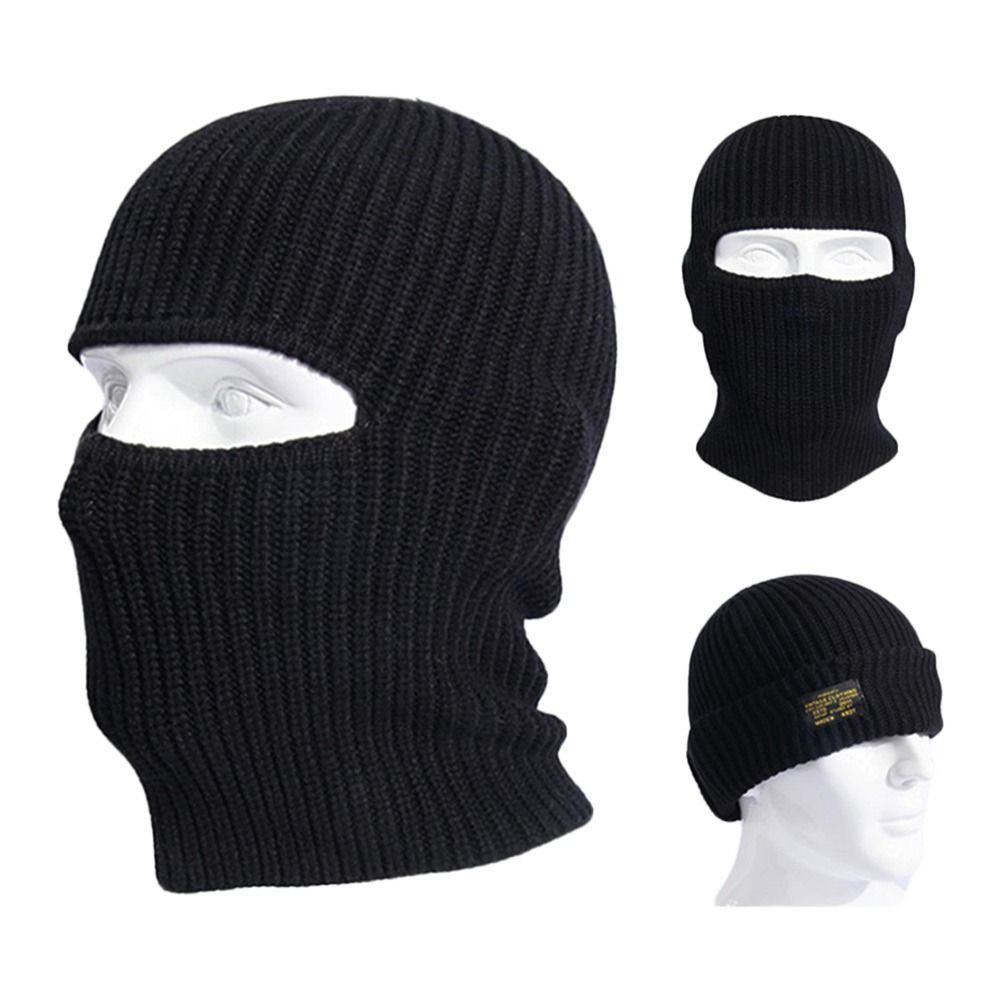 Windproof Balaclava Beanie Hat with Full Face Mask