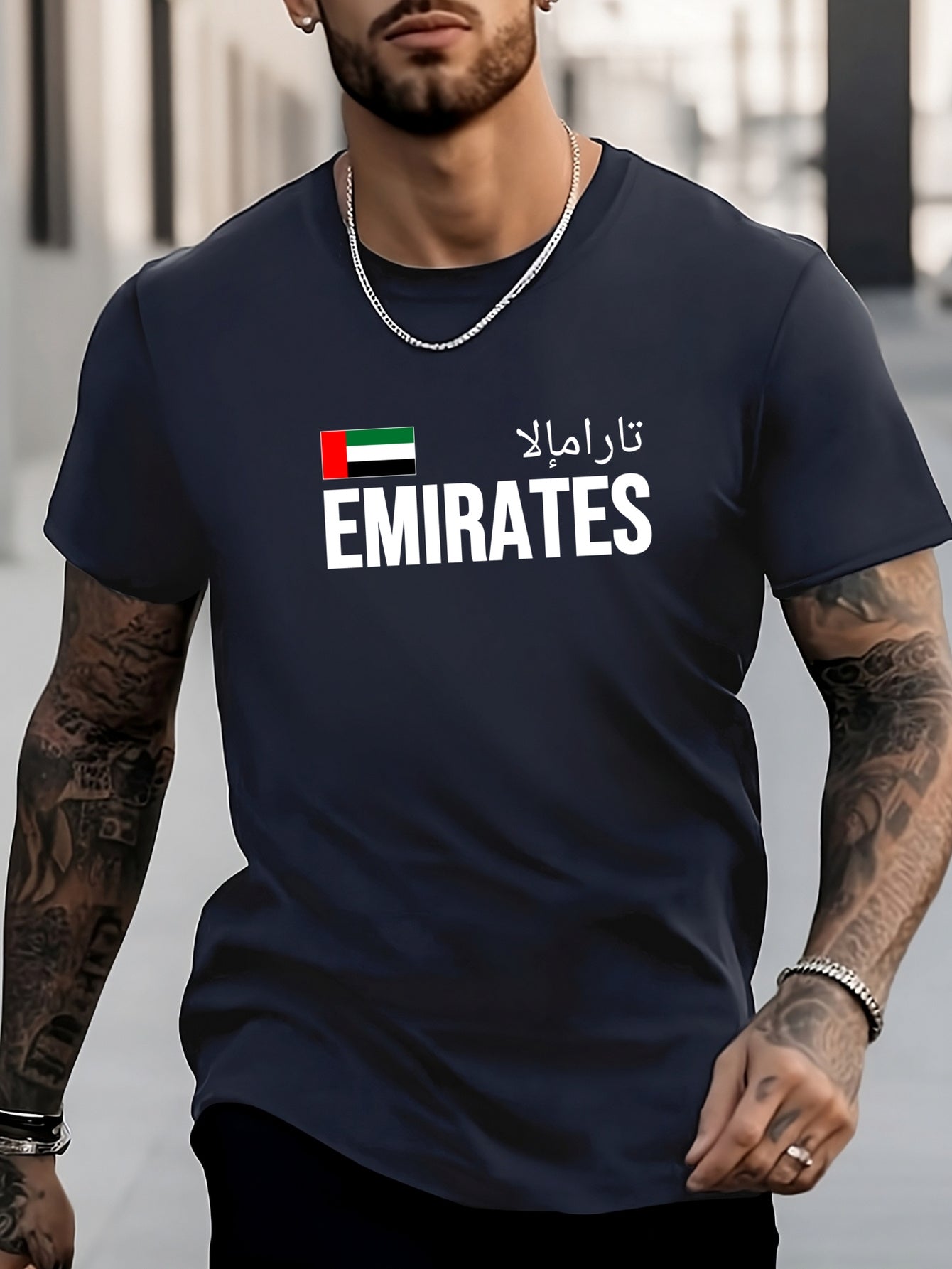 Letter Pattern Print Men's Crew Neck T shirt for Summer
