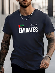 Letter Pattern Print Men's Crew Neck T shirt for Summer