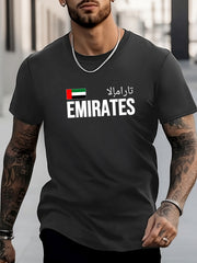 Letter Pattern Print Men's Crew Neck T shirt for Summer