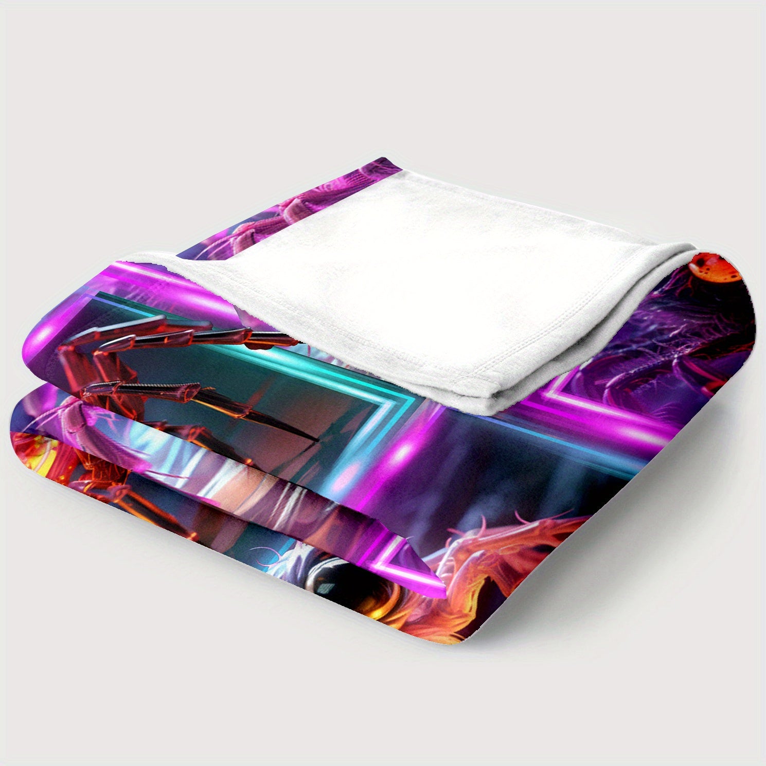 Cozy Purple Spider Print Lightweight Flannel Throw Blanket