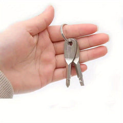 Mini Cross Screwdriver Keychain Keyring Portable 2 In 1