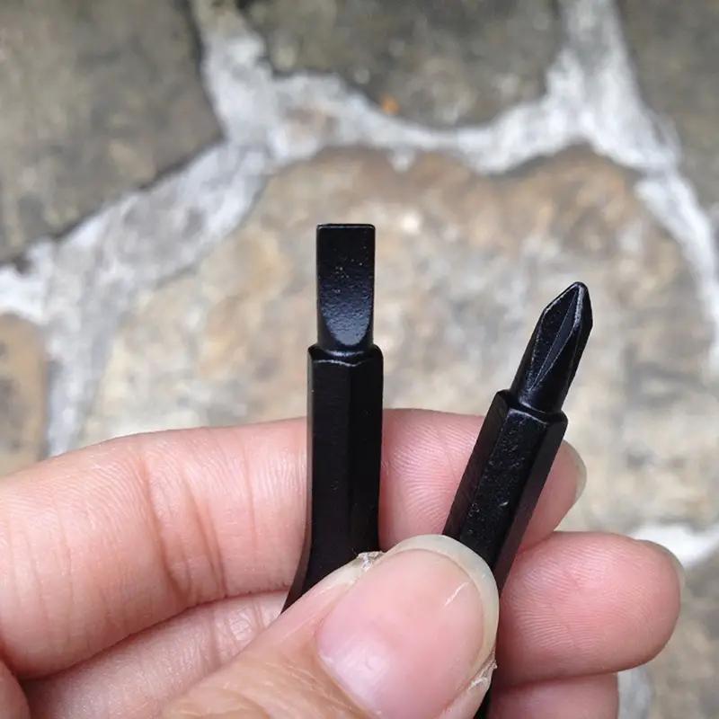 Mini Cross Screwdriver Keychain Keyring Portable 2 In 1