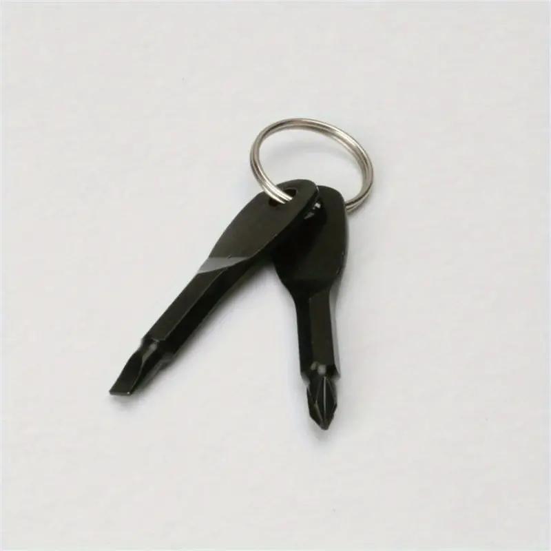 Mini Cross Screwdriver Keychain Keyring Portable 2 In 1