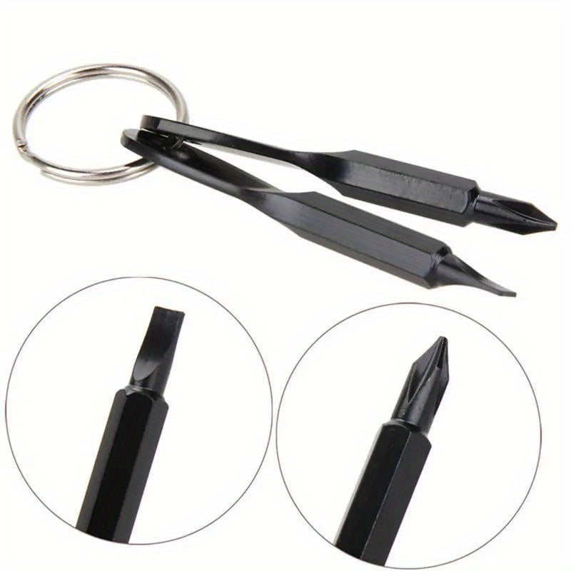 Mini Cross Screwdriver Keychain Keyring Portable 2 In 1
