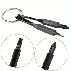 Mini Cross Screwdriver Keychain Keyring Portable 2 In 1