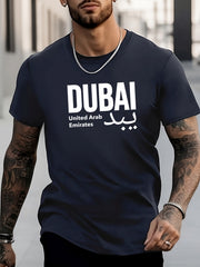 Dubai Print Men's Active T-shirt Casual Tees For Summer