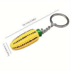 Corn Stick Keychain Creative Cartoon Key Ring Pendant Hanging