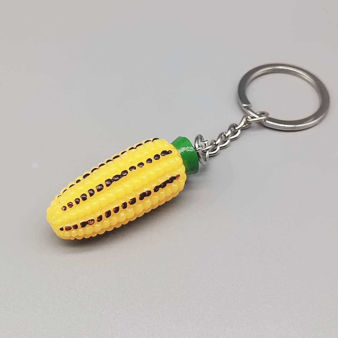 Corn Stick Keychain Creative Cartoon Key Ring Pendant Hanging