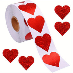 500pcs Red Sparkle Heart Stickers Wedding Decor Scrapbooking Adhesive