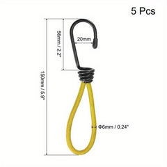 5pcs Elastic Cords With Hook Tarp Straps for Outdoor Camping Tent Canopy