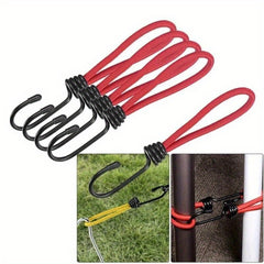 5pcs Elastic Cords With Hook Tarp Straps for Outdoor Camping Tent Canopy