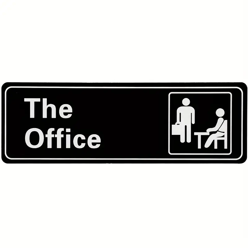 The Office Sign Sticker Self Adhesive 22.86x7.62 cm Acrylic for Home or Business