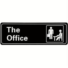The Office Sign Sticker Self Adhesive 22.86x7.62 cm Acrylic for Home or Business
