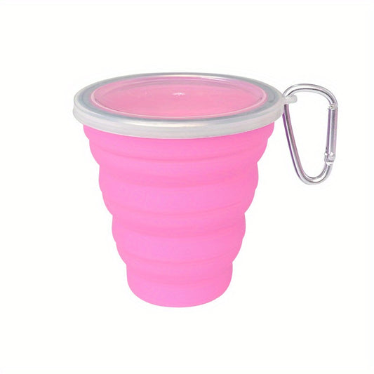 200ml Telescopic Silicone Water Cup with Lid for Outdoor Use