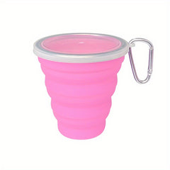 200ml Telescopic Silicone Water Cup with Lid for Outdoor Use