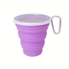 200ml Telescopic Silicone Water Cup with Lid for Outdoor Use