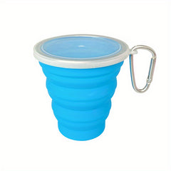 200ml Telescopic Silicone Water Cup with Lid for Outdoor Use