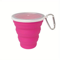 200ml Telescopic Silicone Water Cup with Lid for Outdoor Use