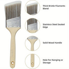 5pcs Paint Brush Set Diagonal Shade Brush for Latex and Paint