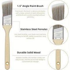 5pcs Paint Brush Set Diagonal Shade Brush for Latex and Paint