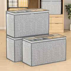Large Folding Storage Bag Arrow Pattern Clothes Organizer Transparent Top