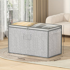 Large Folding Storage Bag Arrow Pattern Clothes Organizer Transparent Top